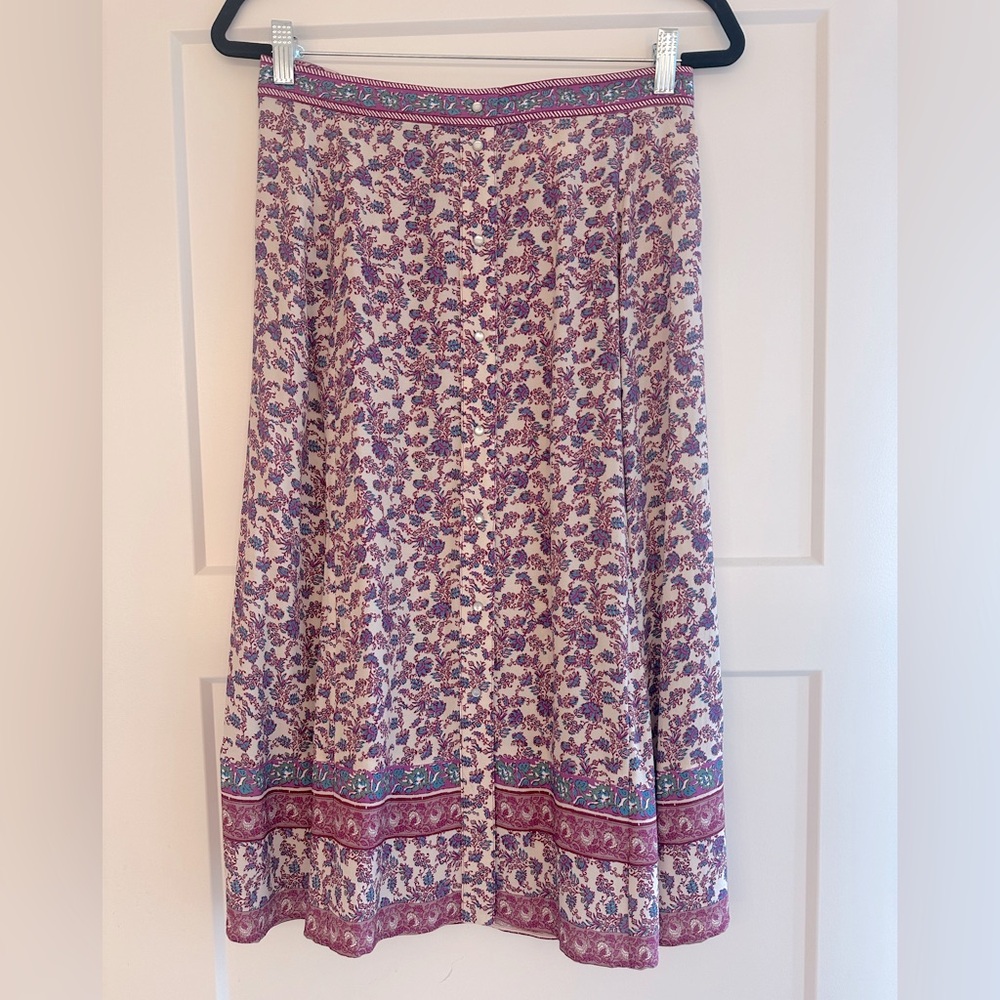 Sezane Raf Skirt Mini Fleurs Violet - Size 38